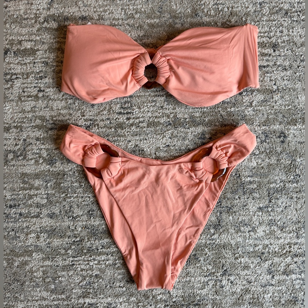 Dippin’ Daisy’s Peach Bikini - Bandeau Lotus Top/ North Shore Bottoms